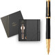 Набор Parker INGENUITY Black Lacquer GT FP F (перьевая ручка + блокнот Parker) фото