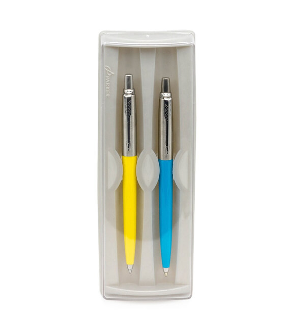 Набор Parker JOTTER UKRAINE Originals Sky Blue CT BP + Yellow CT BP (2 шариковые ручки) фото, картинка, изображение