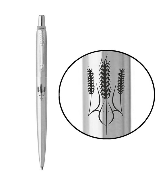 Ручка шариковая Parker JOTTER UKRAINE Stainless Steel CT BP Трезубец из колосков 16132_T059b фото, картинка, изображение