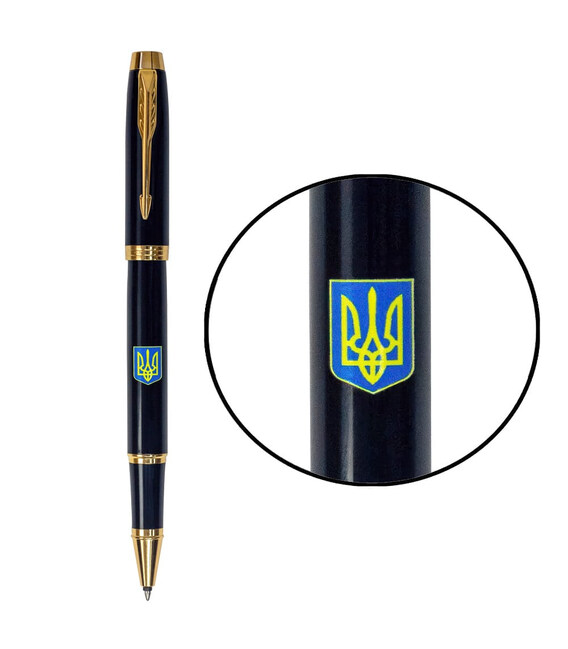 Ручка-роллер Parker IM UKRAINE Black GT RB Герб Украины сине-желт. 22022_T0076u фото, картинка, изображение
