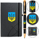 Набор Parker IM UKRAINE Black GT RB Трезубец сине-желтый (ручка-роллер + блокнот Parker) фото