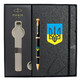 Набор Parker IM UKRAINE Black GT RB Трезубец сине-желтый (ручка-роллер + блокнот Parker) фото