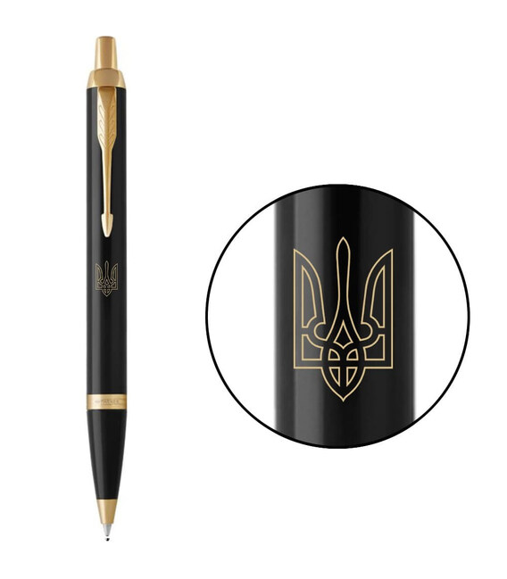 Ручка шариковая Parker IM Black GT BP Трезубец прозрачный 22032_T010y фото, картинка, изображение
