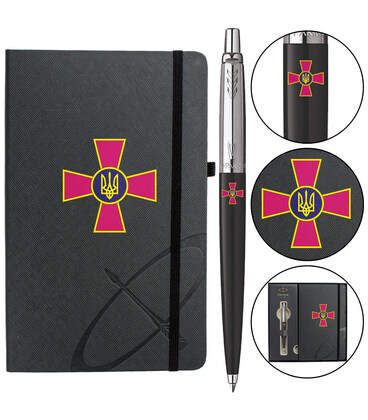 Набор Parker JOTTER ARMY Black CT BP Эмблема ЗСУ (шариковая ручка + блокнот Parker) фото, картинка, изображение