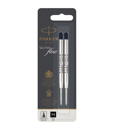 Стержни Parker QuinkFlow шарик. черн. средний M блистер 2шт 10 232BK2 фото, картинка, изображение