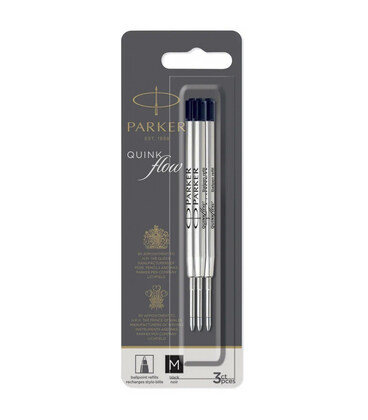Стержни Parker QuinkFlow шарик. черн. Midi блистер 3шт 10 232BK3 фото, картинка, изображение
