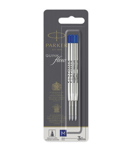 Стержни Parker QuinkFlow шарик. син. средний M блистер 3шт 10 232BLU3 фото, картинка, изображение