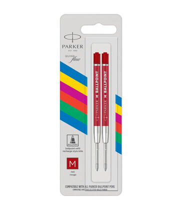 Стержни Parker QuinkFlow шарик. крас. средний M блистер 2шт 10 262R2 фото, картинка, изображение