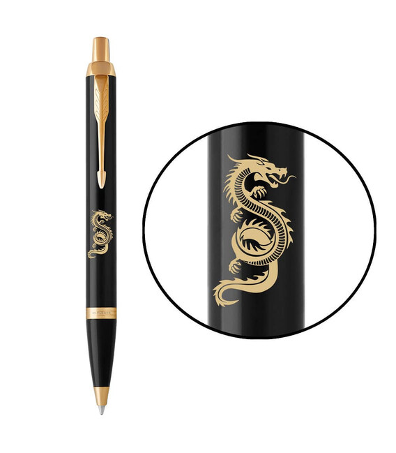 Ручка шариковая Parker IM ZODIAC Black GT BP Зеленый Дракон 22032_Z301y фото, картинка, изображение