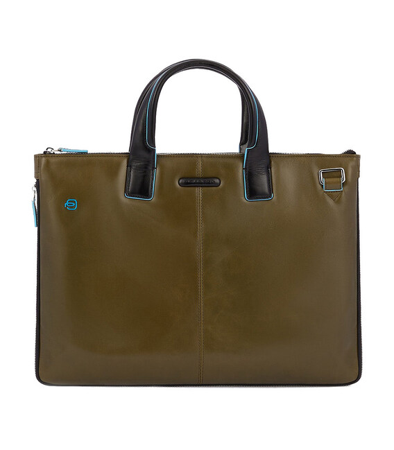 Сумка для ноутбука Piquadro Blue Square (B2) Olive-Black CA4021B2_VEN фото, картинка, изображение
