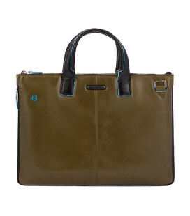 Сумка для ноутбука Piquadro Blue Square (B2) Olive-Black CA4021B2_VEN фото, картинка, изображение