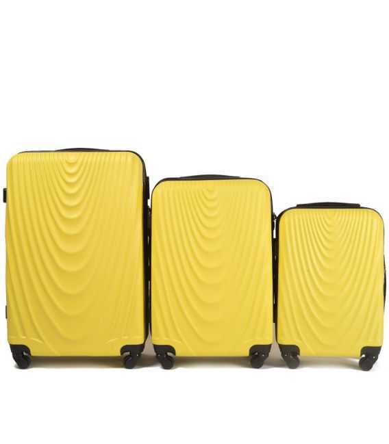 Набір Валіз Wings 304 3 в 1 жовтий картинка, зображення, фото