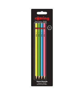 Набор простых карандашей Rotring WCP Neon Assorted Colors HB блистер 4шт R2094213 фото, картинка, изображение