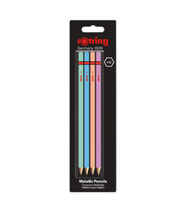 Набор простых карандашей Rotring WCP Metallic Assorted Colors HB блистер 4шт R2094214 фото, картинка, изображение