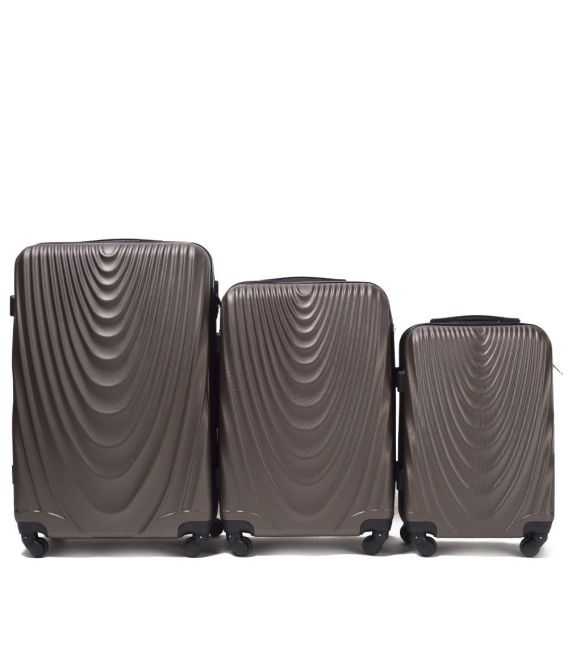 Набор Чемоданов Wings 304 3 в 1 коричневый фото, картинка, изображение