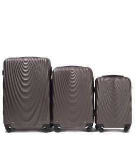 Набор Чемоданов Wings 304 3 в 1 коричневый фото, картинка, изображение