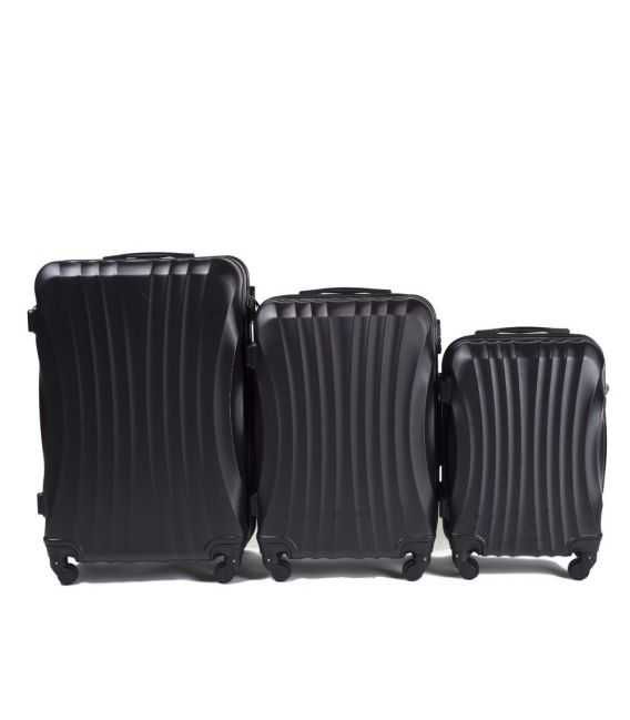 Набір Валіз Wings 159 3 в 1 чорний - картинка, зображення, фото валізи