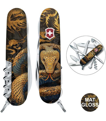 Складаний ніж Victorinox HUNTSMAN ZODIAC Дерев'яна змія 1.3713.3.Z4280pk картинка, зображення, фото