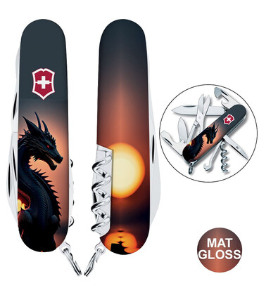 Складаний ніж Victorinox CLIMBER ZODIAC Дракон в променях сонця 1.3703.3.Z3270p картинка, зображення, фото