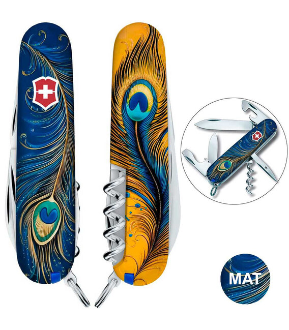 Складаний ніж Victorinox SPARTAN UKRAINE Чарівне перо Жар-Птиці 1.3603.3.T3150pw - картинка, зображення, фото ножа