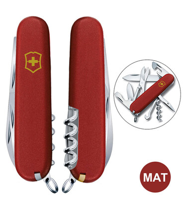 Складаний ніж Victorinox CLIMBER MAT червоний матовий лак з жовт.лого 1.3703.M0008p картинка, зображення, фото