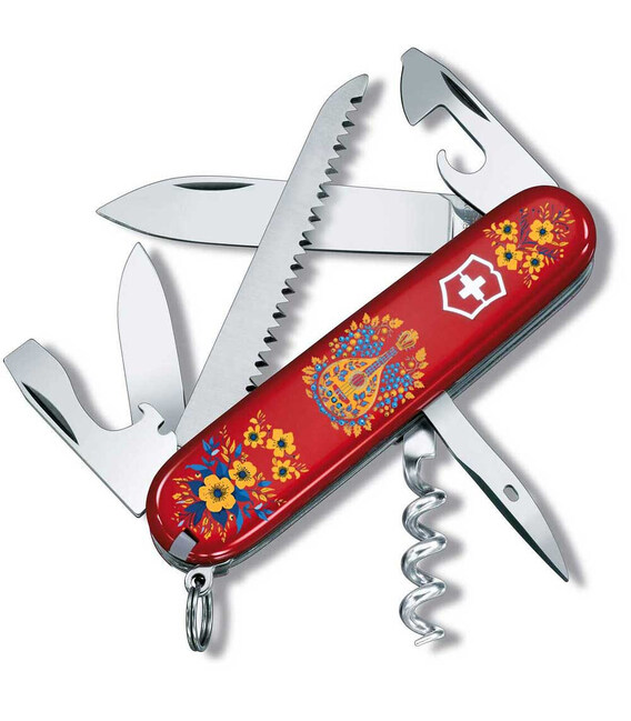 Складаний ніж Victorinox CAMPER UKRAINE Українські мотиви 1.3613.T1370u - картинка, зображення, фото ножа