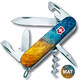 Складаний ніж Victorinox SPARTAN UKRAINE Жовто-сині бризки 1.3603.7.T3160pw - картинка, зображення, фото ножа