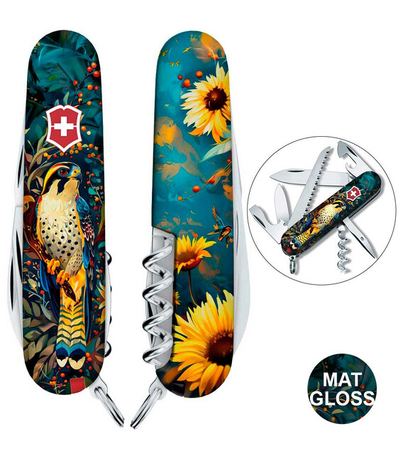 Складной нож Victorinox CAMPER UKRAINE Величественный Сокол 1.3613.3.T3180pw фото, картинка, изображение