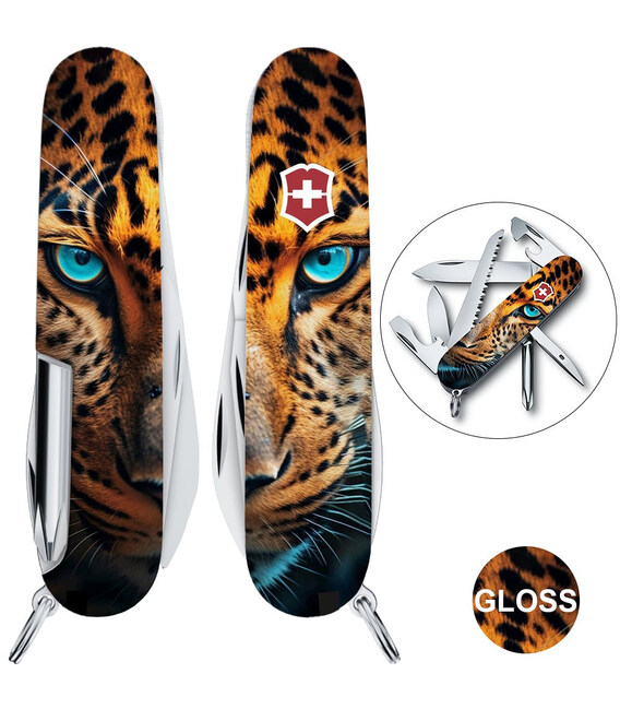 Складной нож Victorinox HIKER ANIMAL Леопард 1.4613.3.F1080pw фото, картинка, изображение