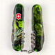 Складаний ніж Victorinox HUNTSMAN ZODIAC Зелений дерев'яний дракон 1.3713.3.Z3240p - картинка, зображення, фото ножа