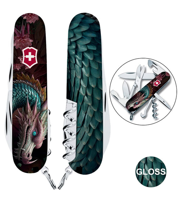 Складаний ніж Victorinox CLIMBER ZODIAC Лазурний дракон 1.3703.3.Z3290p картинка, зображення, фото