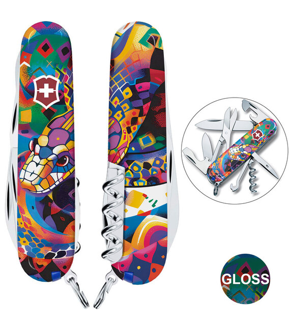 Складаний ніж Victorinox CLIMBER ZODIAC Яскрава змія 1.3703.Z4260pk - картинка, зображення, фото ножа