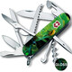 Складаний ніж Victorinox HUNTSMAN ZODIAC Зелена дерев'яна змія 1.3713.3.Z4310pk - картинка, зображення, фото ножа