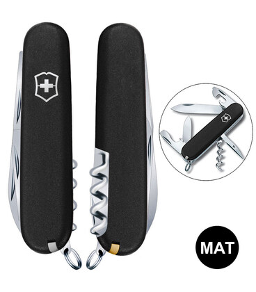 Складной нож Victorinox SPARTAN MAT черный матовый лак 1.3603.3.M0007p фото, картинка, изображение