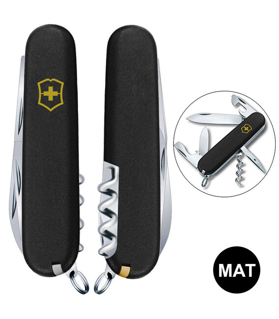 Складаний ніж Victorinox SPARTAN MAT чорний матовий лак з жовт.лого 1.3603.3.M0008p картинка, зображення, фото