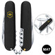 Складной нож Victorinox SPARTAN MAT черный матовый лак с желт.лого 1.3603.3.M0008p фото