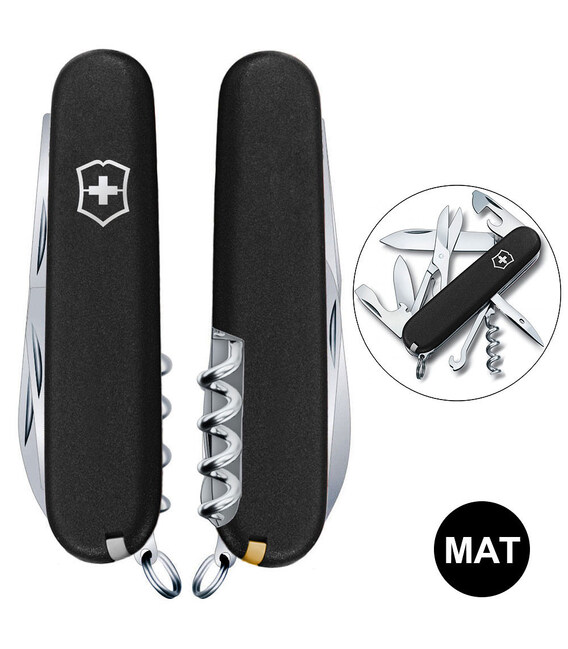 Складаний ніж Victorinox CLIMBER MAT чорний матовий лак 1.3703.3.M0007p - картинка, зображення, фото ножа