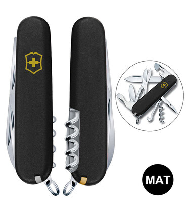 Складаний ніж Victorinox CLIMBER MAT чорний матовий лак з жовт.лого 1.3703.3.M0008p картинка, зображення, фото
