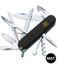 Складной нож Victorinox HUNTSMAN MAT черный матовый лак с желт.лого 1.3713.3.M0008p фото, картинка, изображение