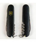 Складной нож Victorinox HUNTSMAN MAT черный матовый лак с желт.лого 1.3713.3.M0008p фото, картинка, изображение