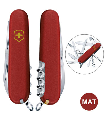 Складной нож Victorinox HUNTSMAN MAT красный матовый лак с желт.лого 1.3713.M0008p фото, картинка, изображение