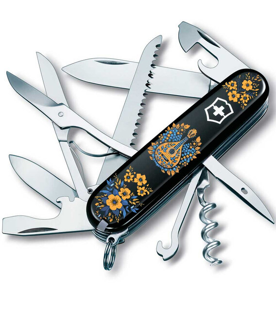 Складной нож Victorinox HUNTSMAN UKRAINE Украинские мотивы 1.3713.3.T1370u фото, картинка, изображение
