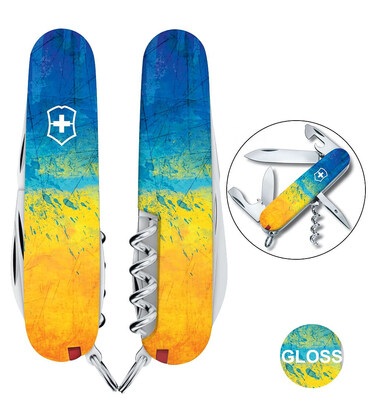 Складной нож Victorinox SPARTAN UKRAINE Желто-синий рисунок 1.3603.7.T3100pw фото, картинка, изображение