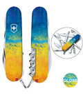 Складной нож Victorinox HUNTSMAN UKRAINE Желто-синий рисунок 1.3713.7.T3100pw фото, картинка, изображение