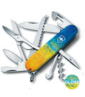 Складной нож Victorinox HUNTSMAN UKRAINE Желто-синий рисунок 1.3713.7.T3100pw фото, картинка, изображение