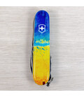 Складной нож Victorinox HUNTSMAN UKRAINE Желто-синий рисунок 1.3713.7.T3100pw фото, картинка, изображение