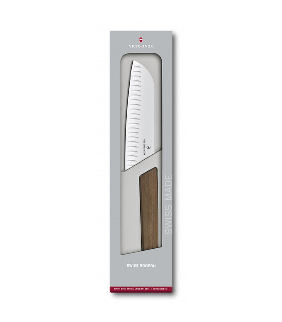 Кухонний ніж Victorinox Swiss Modern Santoku 6.9050.17KG - картинка, зображення, фото ножа