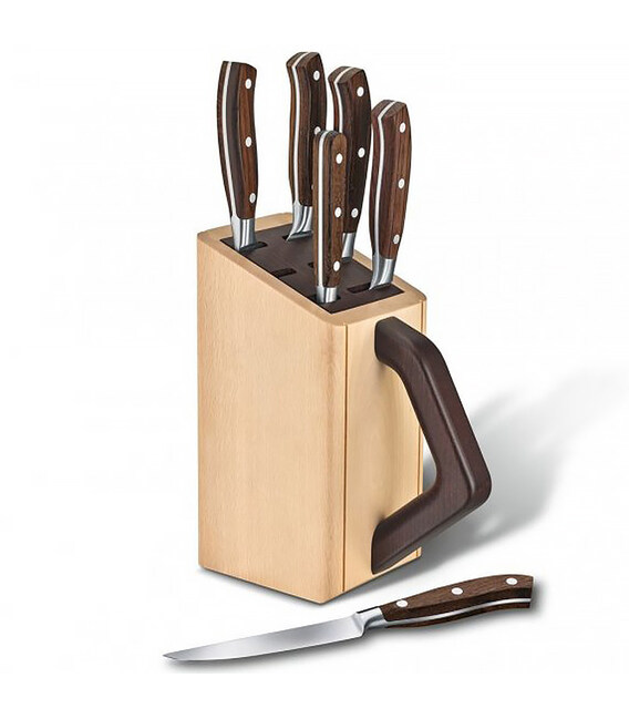Кухонний набір Victorinox Grand Maitre Wood Cutlery Block 7.7240.6 - картинка, зображення, фото ножа