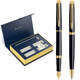 Набор Waterman HEMISPHERE Black Lacquer GT FP+BP (перьевая + шариковая) фото