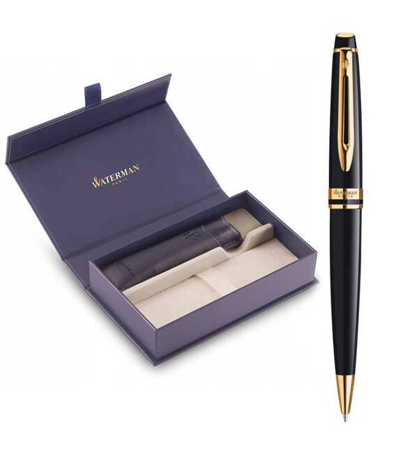 Набор Waterman EXPERT Black GT BP (шариковая ручка + чехол) фото, картинка, изображение